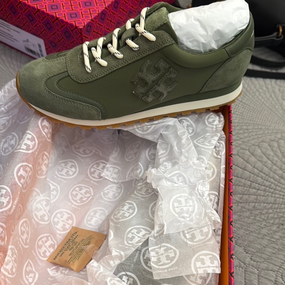 Tory Burch Olive Green Sneakers